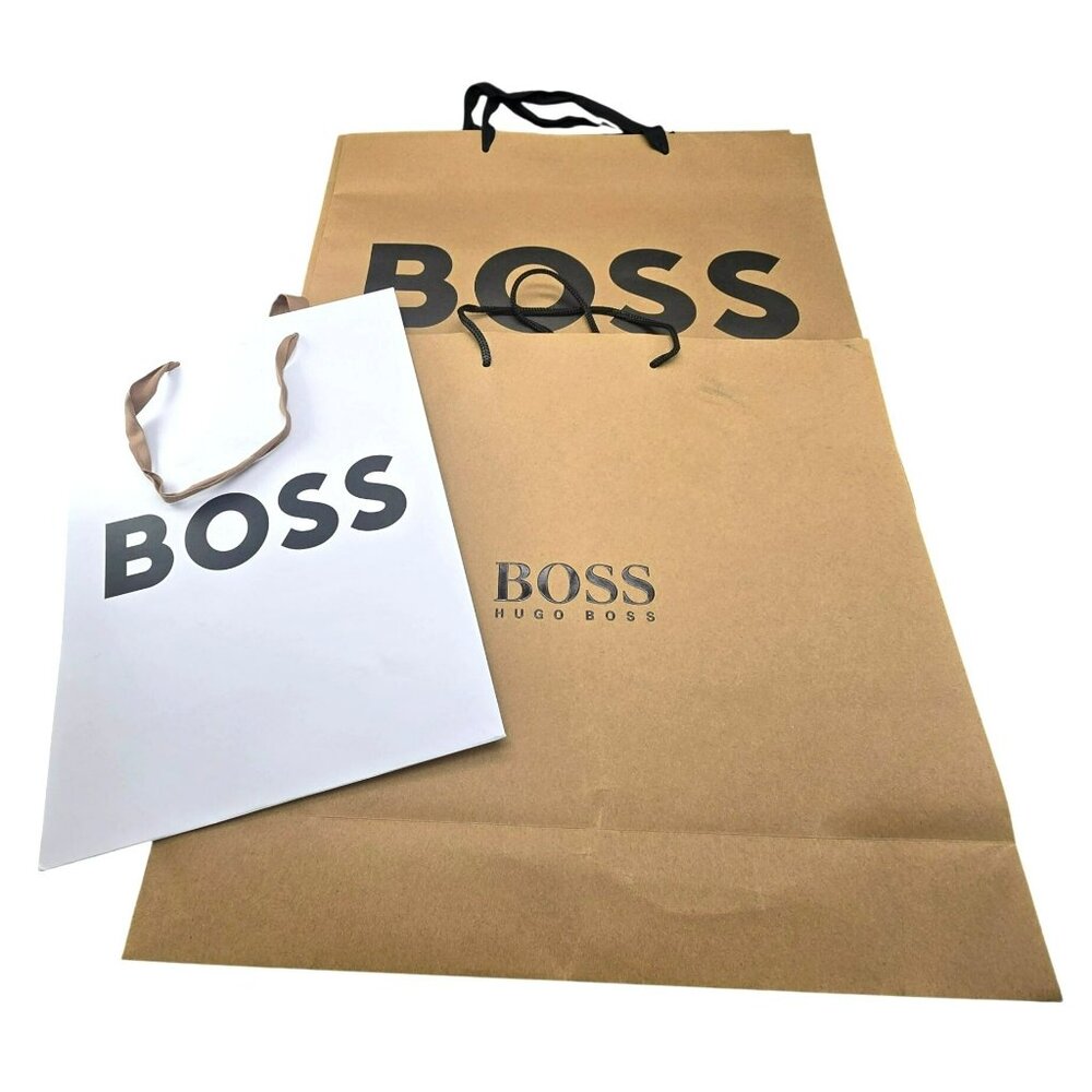 Hugo Boss Paper Gift Bags Set Of 3 With Handles Large & Small VR1029